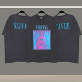 Nirvana T Shirt Vintage Retro Casual Loose-Fitting T-Shirt Fog