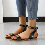 Women Open Toe Sandals Flats Large Size Summer Flat Fashion Sandals