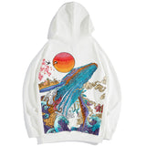 Men Hoodie Shark Embroidered Hooded Men's Sweater
