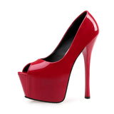 Hot Pink Heels Super High Heels Women's 13cm Stiletto Peep-Toe 15cm Women's Shoes