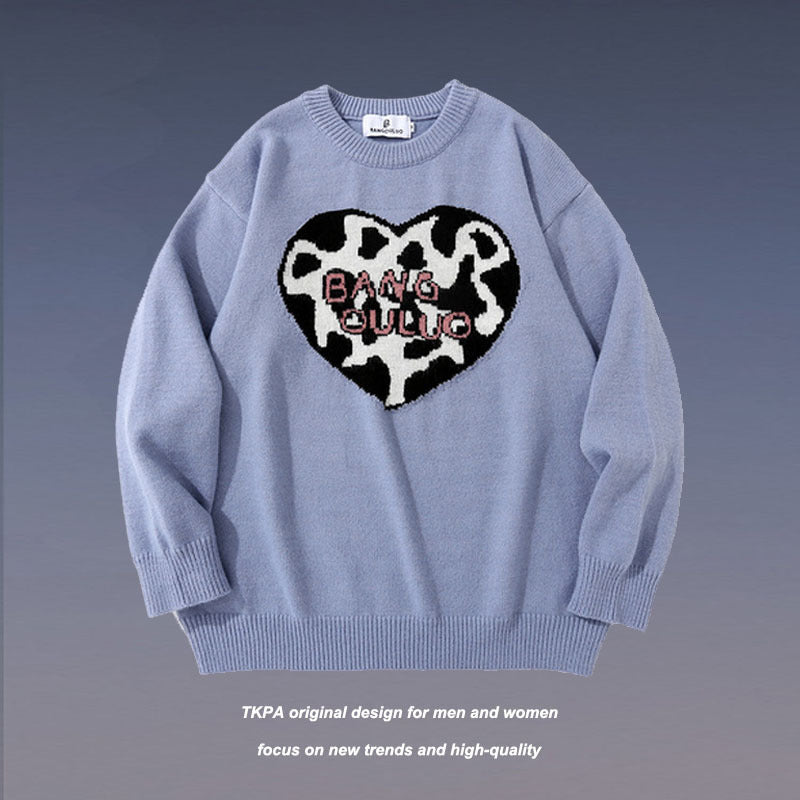 Man Fall Outfits Love Sweater Casual Couple's Tops