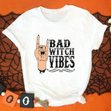 Halloween Costumes Bad Witch Vibe Shirt Printed Short Sleeve T-shirt Unisex Wear