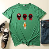 Squid Game Costume 2D Digital Creative Printing Casual Short Sleeve T-shirt