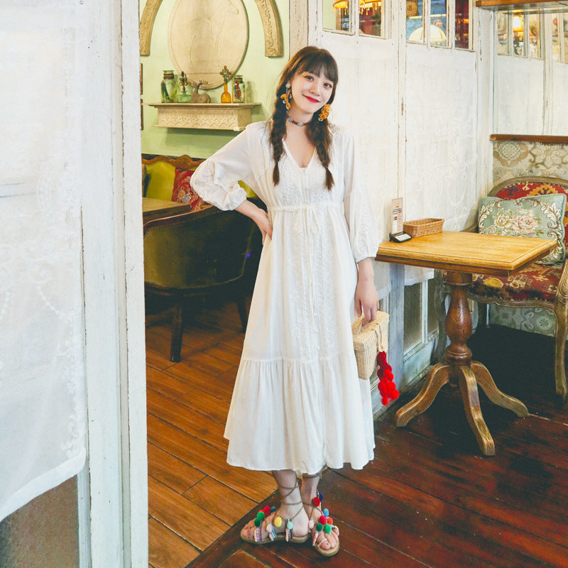 Coachella Music Festival Outfits Waist-Controlled Lace-up Travel Holiday Dress