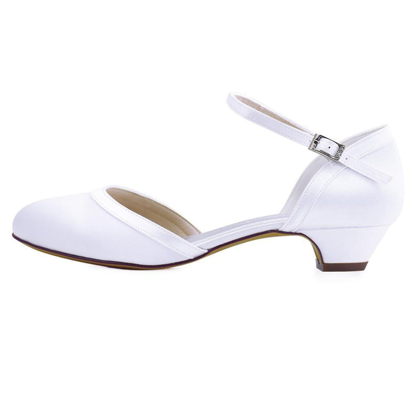 Low Heel Wedding Shoes White Low-Cut Chunky Heel Women's Shoes Low Heel 3cm High Heel Women's Shoes