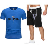 Vlone T Shirts & Shorts 2 Piece Set Rose Large V Printed Men'S And Women'S Loose Short-Sleeved T-Shirt