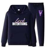 Vlone Hoodie & Pants 2 Piece Set Hooded Sweater Men And Women Loose