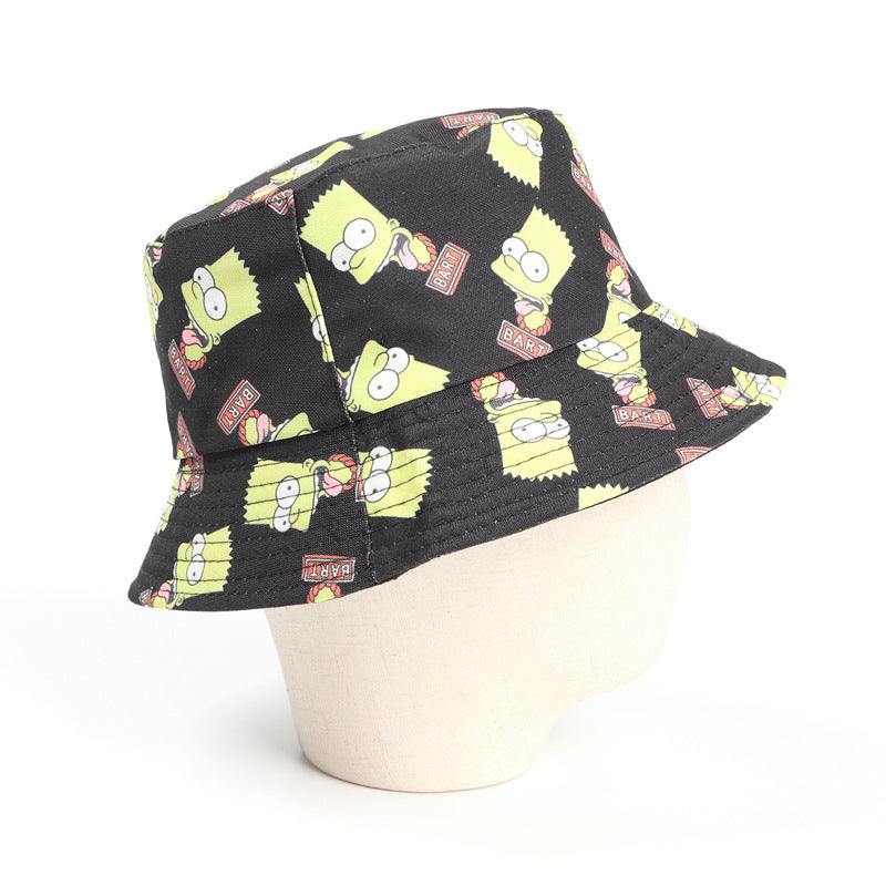 Bucket Hat Fishing Cap Cotton Print Fisherman Hat Printing Double-Sided Bucket Hat Outdoor Sun Hat