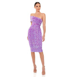 Mauve Dress Bridesmaid Fashion Purple Sexy One-Shoulder Casual Tights Women Sequins