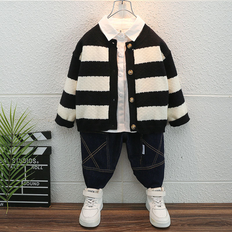 Toddler Boys Sweater Boys' Knitted Sweater Coat Spring and Autumn