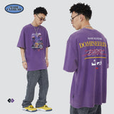 Y2g Shirts for Boys Spring and Summer Retro Distressed Printed T-shirt Loose