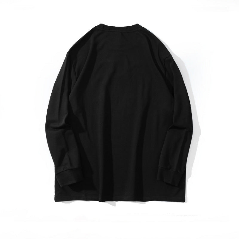 Man Fall Outfits Letter Printed round Neck Long Sleeve Sweater Men's T-shirt