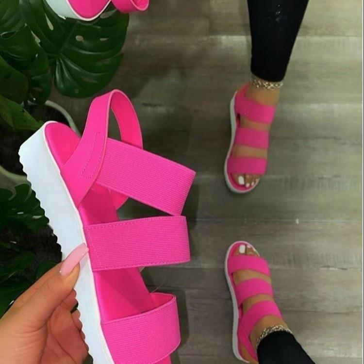 Women Open Toe Sandals Flats Summer Solid Color Flat Sandals
