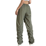 Julia Fox Low Rise Jeans Pleating Casual Pants with Large Pockets Hot Girls