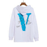Vlone Hoodie Big V Men'S And Women'S Street Style Loose Hooded Sweater
