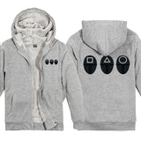 Squid Game Costume Pattern Printed Thickening Zipper Hooded Sweater