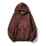 Kanye West Sunday Service Hoodie Portrait And Spider Print Brown Hoodie
