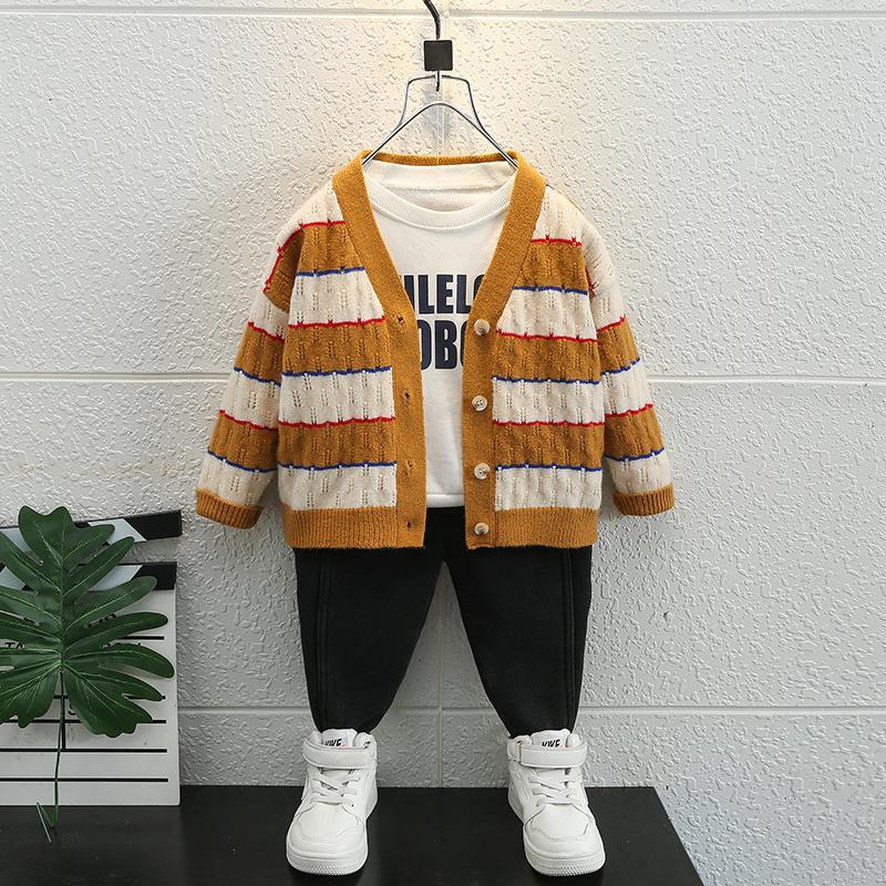 Toddler Boys Sweater Children's Cardigan Spring and Autumn Knitted