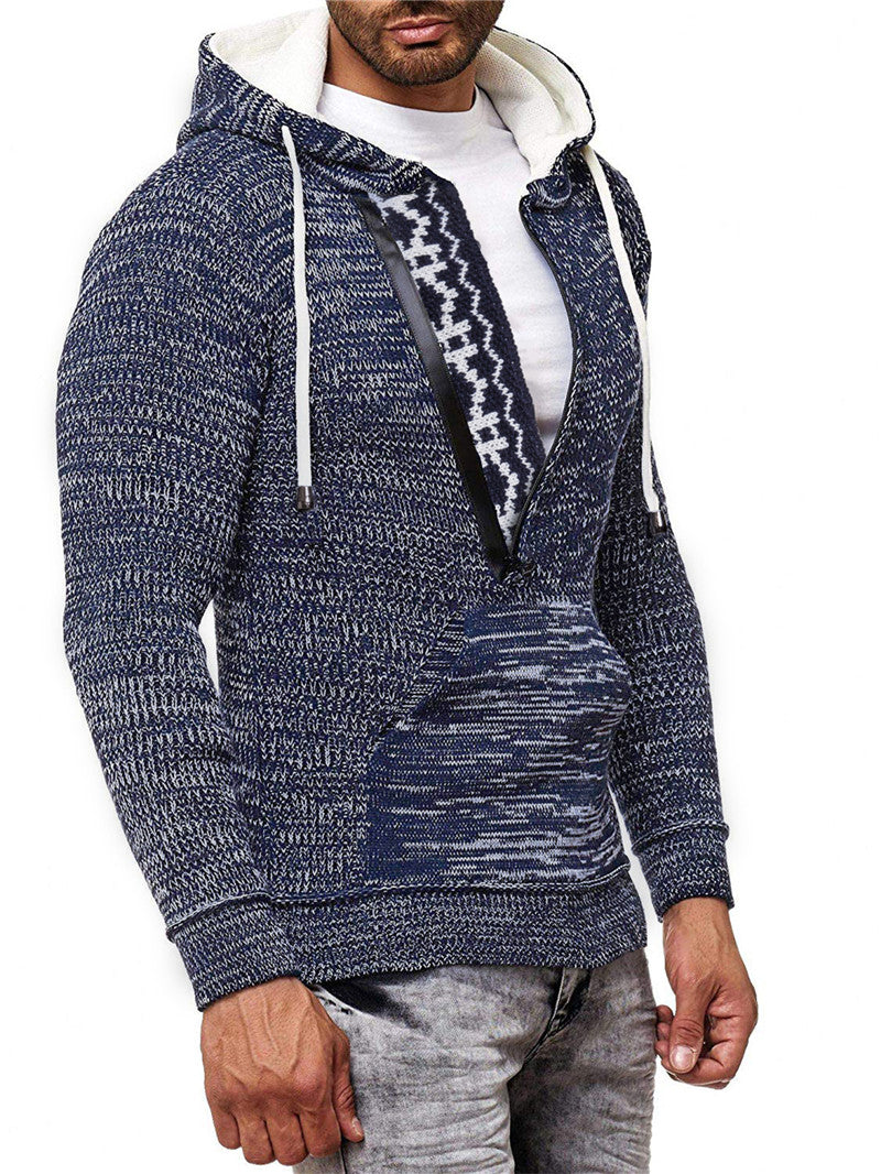 Baja Hoodie Oblique Zipper Hooded Christmas Sweater Knitwear