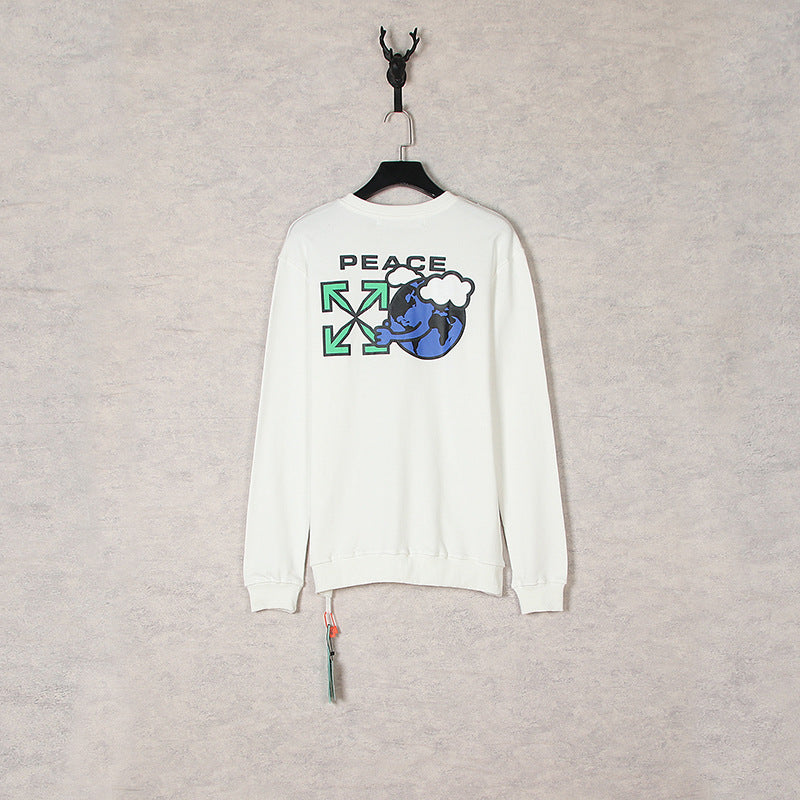 Off White Sweatshirts Arrow Round Neck Sweater Loose Bottoming Shirt