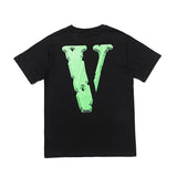 Vlone T Shirt Short Sleeve Women'S Loose Style Couple T-Shirt Men