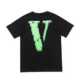 Vlone Short Sleeve Women'S Loose Style Plus Size Retro Sports Tshirt Men