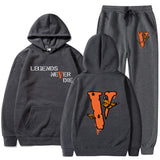 Vlone Hoodie & Pants 2 Piece Set Men'S Printed Hoodie Autumn Winter Sweater