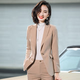Interview Suit Women's Coffee Color Coat Women's Spring and Autumn Casual Suit