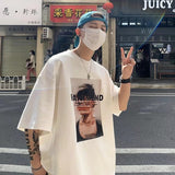 Men T-Shirts Loose round Neck Half Sleeve