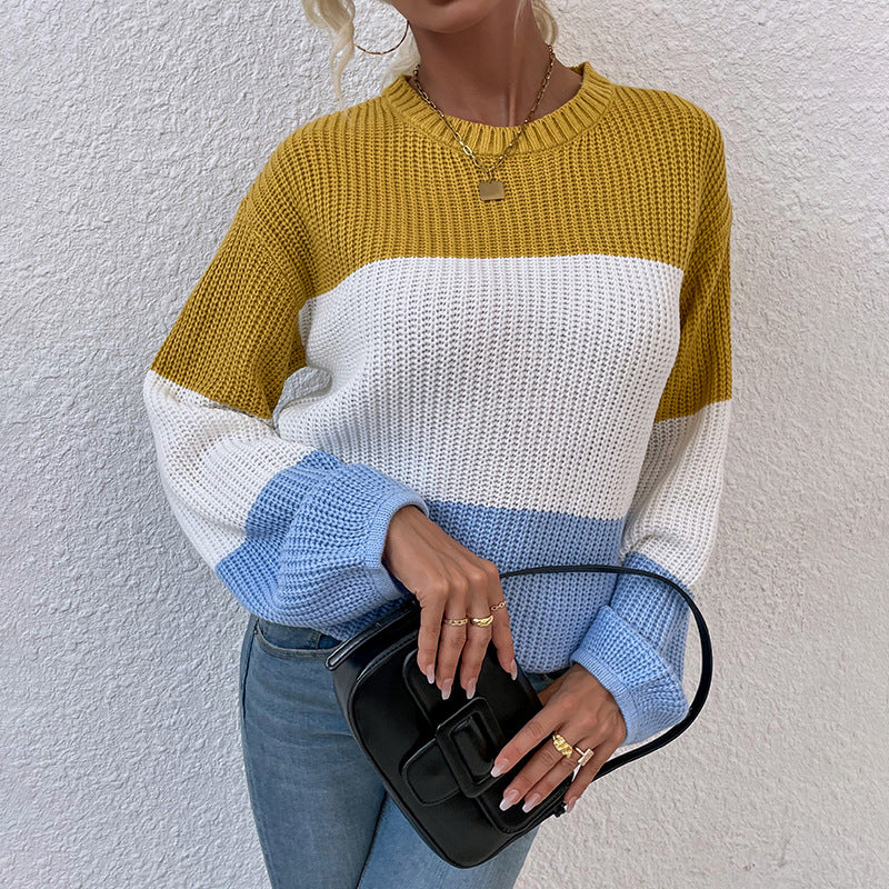 Women Pullover Knit Sweater Autumn And Winter Women 'S 2 Knitwear Lantern Sleeve Pullover Sweater