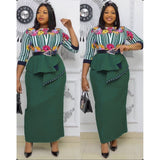 African Dashiki Dress plus Size Printing Commuter Dress