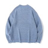 Men Sweater Cartoon Jacquard Crew Neck Sweater Men Loose Pullover