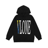Vlone Hoodie Hip Hop High Street Big V Print Short Sleeve T-Shirt Hoodie