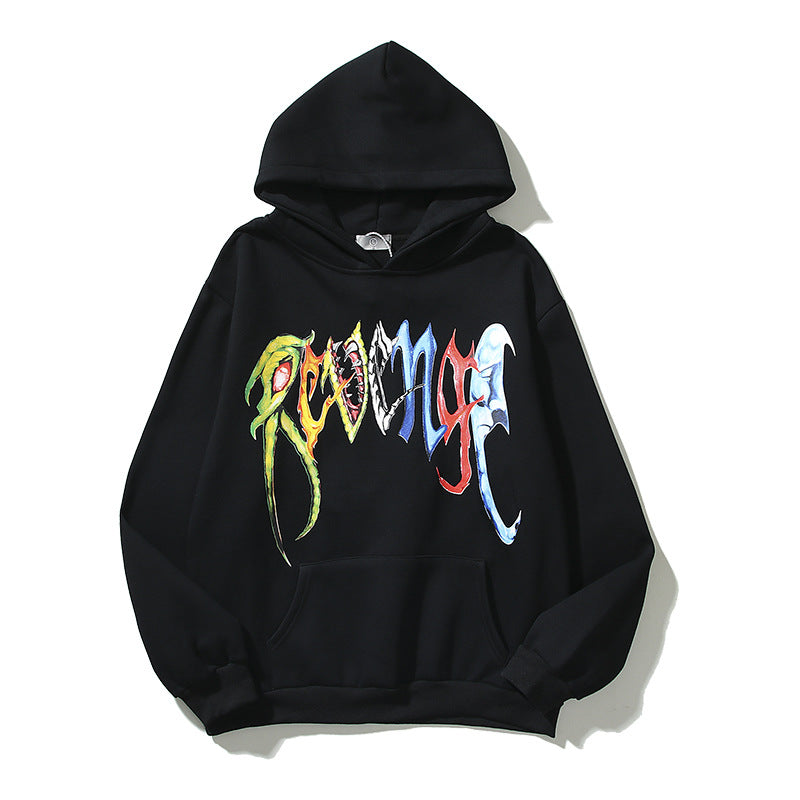 Kanye West Sunday Service Hoodie Autumn And Winter Colorful Letter Hoodie Fleece-Lined