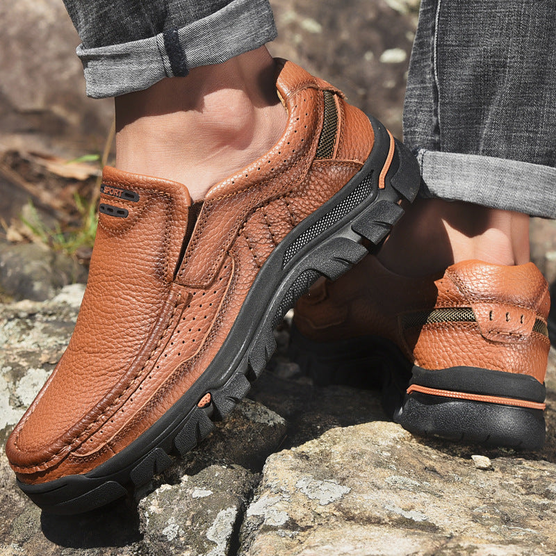 Men's Dress Shoes Classic Leather Oxfords Casual Cushioned Loafer Calf Leather Shoes Business Casual Shoes Men's Shoes Comfortable