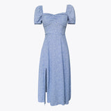 Regency Dress Floral Dress Side Slit