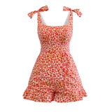 Coachella Music Festival Outfits Printed Fashion U-Shaped Backless Jumpsuit
