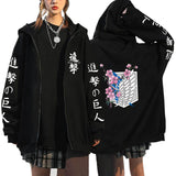 Anime Hoddies Anime Attack on Titan Zipper Sweater Leisure Sports Sweater Coat