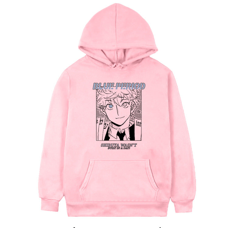 Anime Hoddies Blue Period Printed Long-Sleeved Top Hooded Sweater