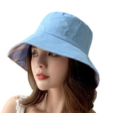Vintage Check Bucket Hat Double-Sided Lattice Bucket Hat
