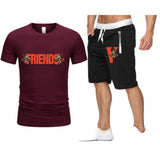 Vlone T Shirts & Shorts 2 Piece Set Summer Trendy Shorts Men'S Casual