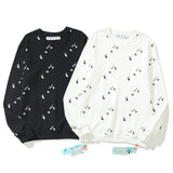 Off White Sweatshirts Round Neck Terry Sweater Ow Men'S And Women'S Casual Loose