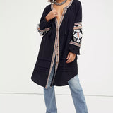 Beth Dutton Bohemian Dress Winter Autumn Midi Dresses Embroidered Loose Cardigan Dress