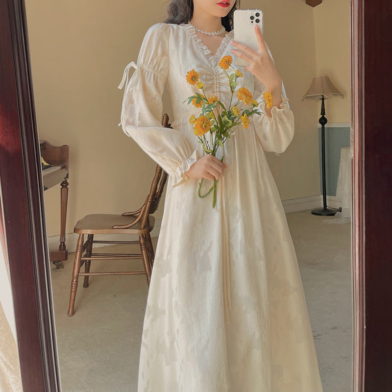 Regency Dress Sweet Puff Sleeve Skirt Temperament
