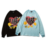Man Fall Outfits Printed Long-Sleeved T-shirt Men Loose-Fitting Casual round-Neck