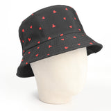 Bucket Hat Fishing Cap Cotton Print Fisherman Hat Fashion Heart Printing Outdoor Sun Protection