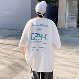 Men T-Shirts Letter Print Loose Casual