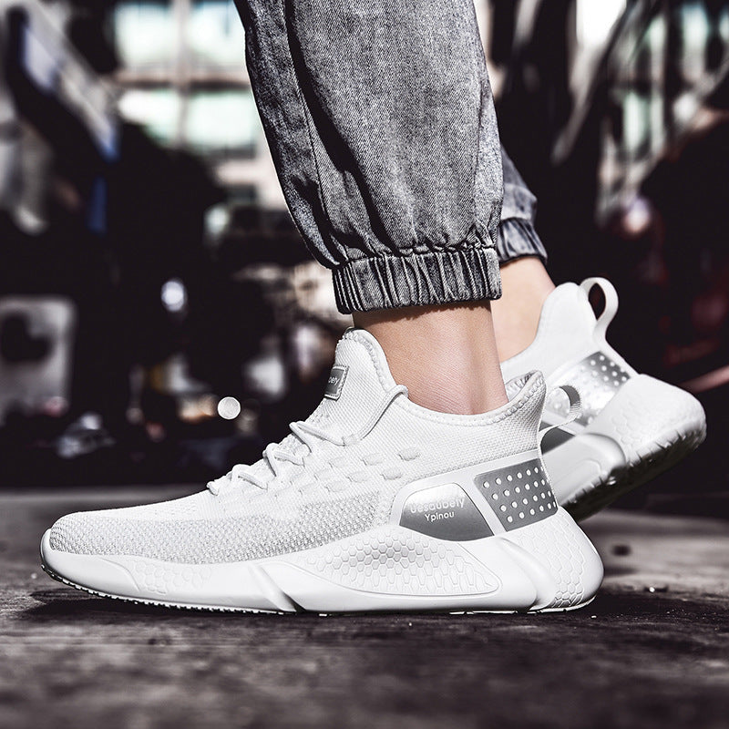 Men Sneakers Men Walking Shoes for Jogging Breathable Lightweight Shoes plus Size Summer Flyknit Mesh Shoes Light Running