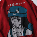 Men Sweater Cartoon Cartoon Characters Brocade Sweater Men's Pullover