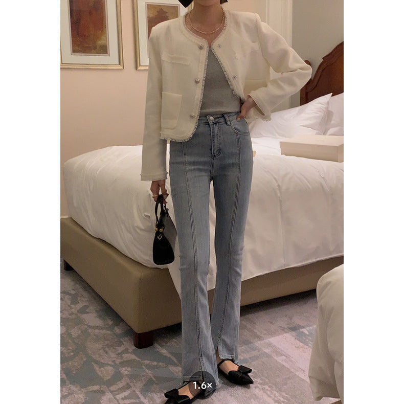 Gloria Vanderbilt Jeans Irregular Slit High Waist Mopping